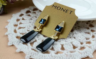 Monet 金银双色镶钻水晶耳环 厂家直供，批发价格与图片一览